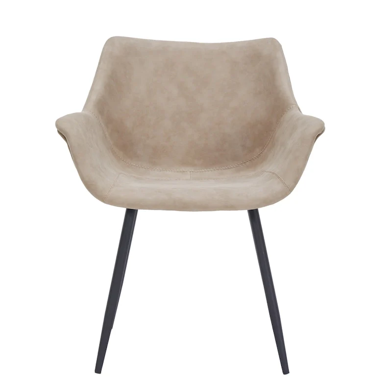 Leather Dining Chair with Iron Legs Set of 4 Modern Accent Armchair