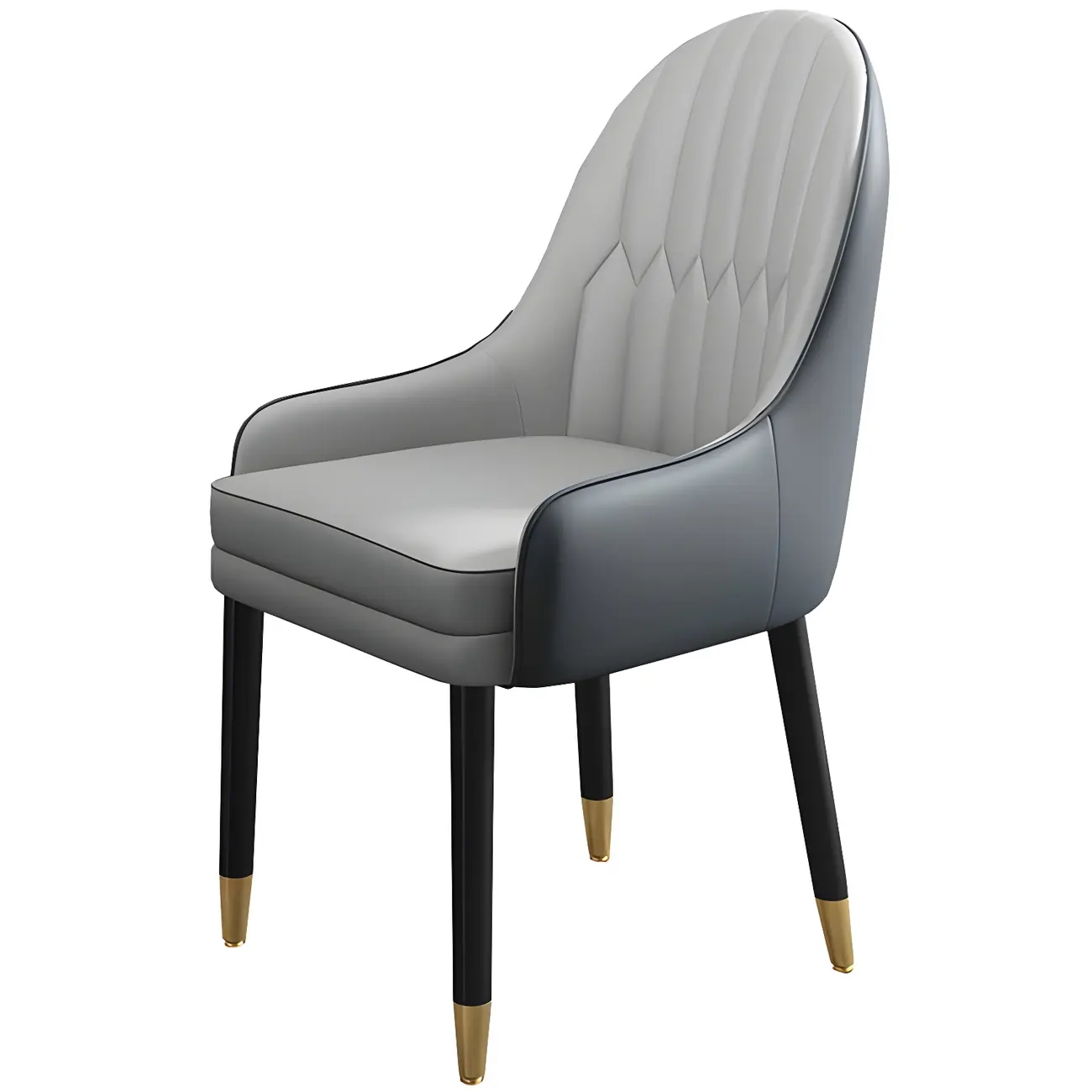 Modern Leather Upholstered Dining Chair with Arms