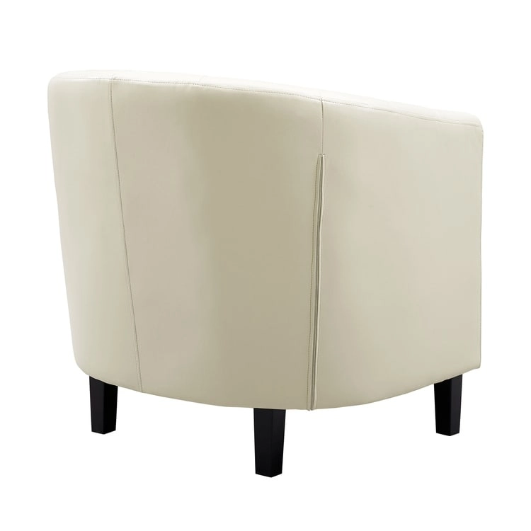 Accent Chair, Button Tufted Faux Leather Barrel Chair, Midcentury Modern Accent Chair, Comfy Armchair, Tub Barrel Chairs