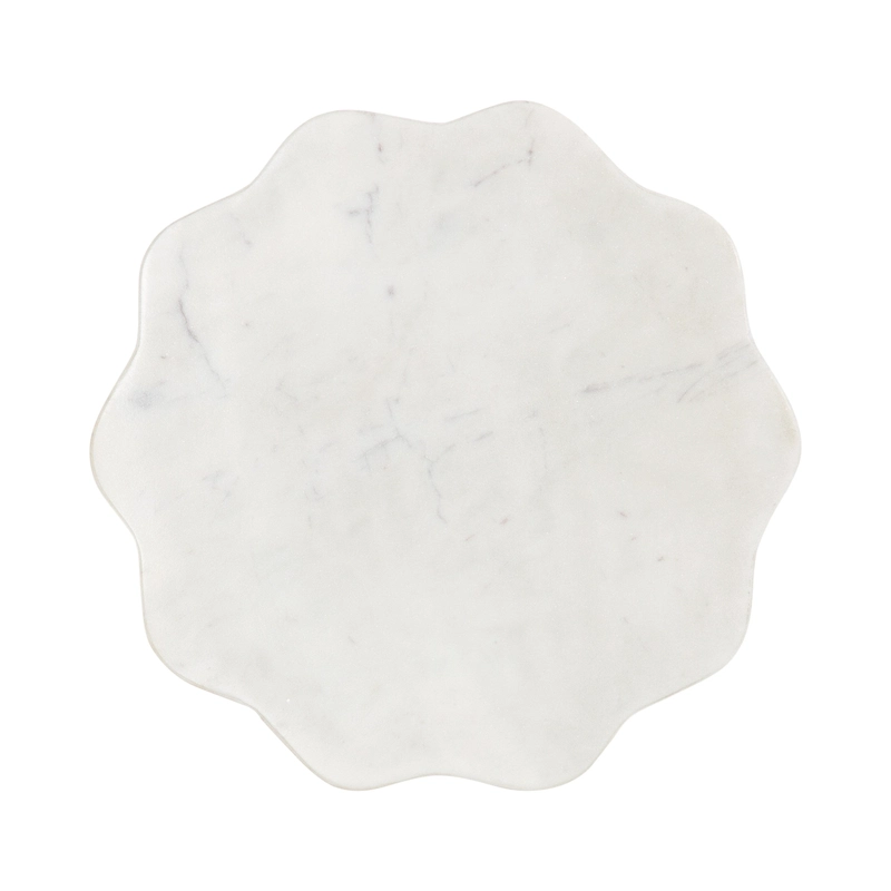 Kate and Laurel Sanzo Scalloped Marble and Metal Drink Table