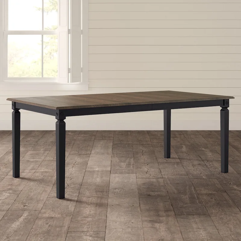 Glennwood Rubbed Black and Charcoal Rectangle Dining Table