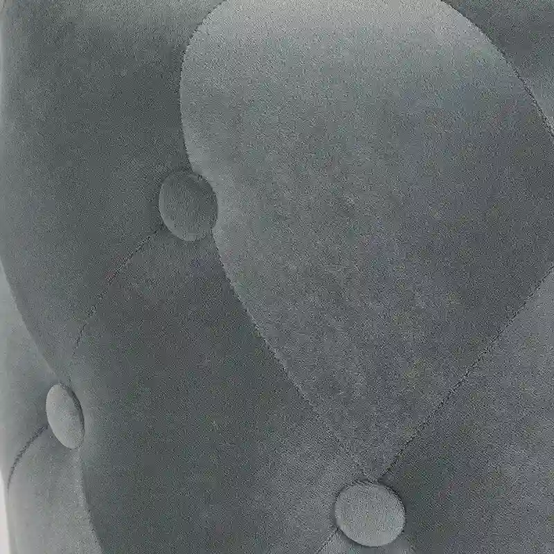 Adeco Tufted Round Ottoman - Upholstered Ottoman Footstool Foot Rest