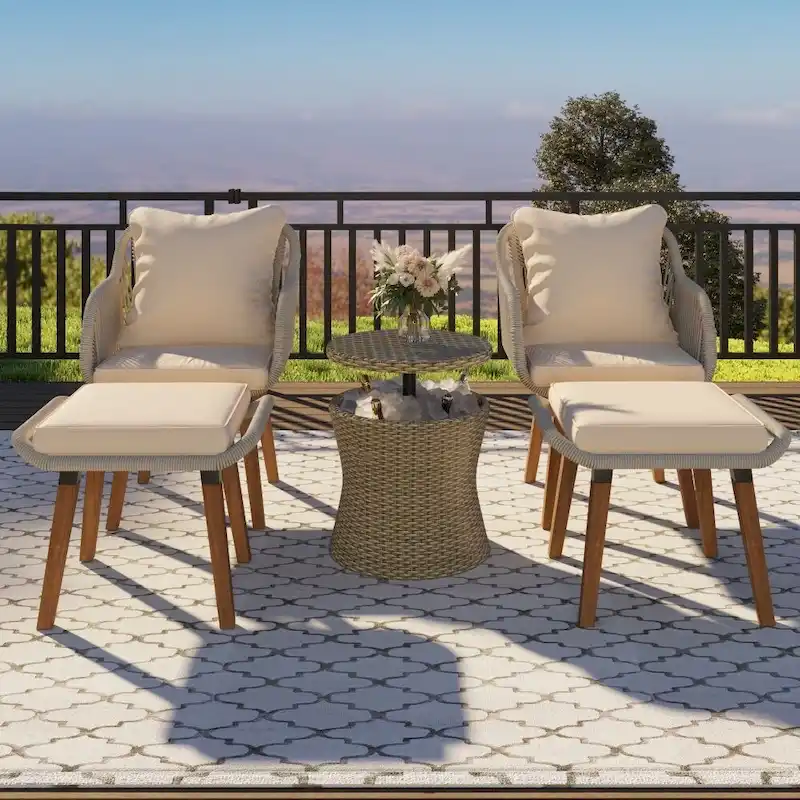 5 Pieces Patio Furniture Chair Sets, Patio Conversation Set