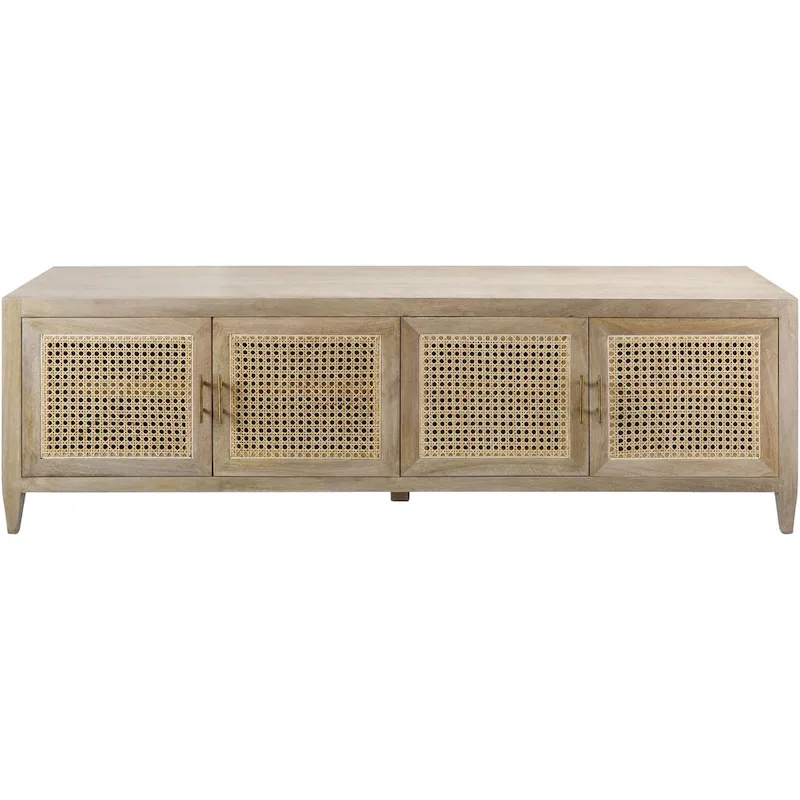 Mile Wood and Rattan Media Console