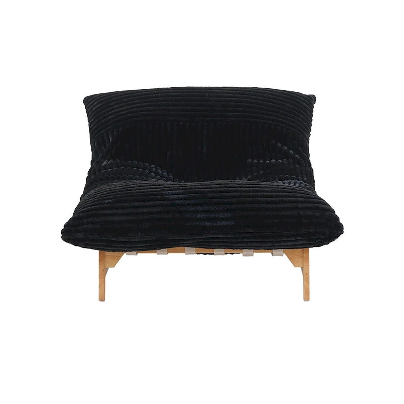 Bean Bag Accent Chair Large Plush Bean Bag Lounger with Solid Wood Frame Comfy Lounge Chair with Down Filling