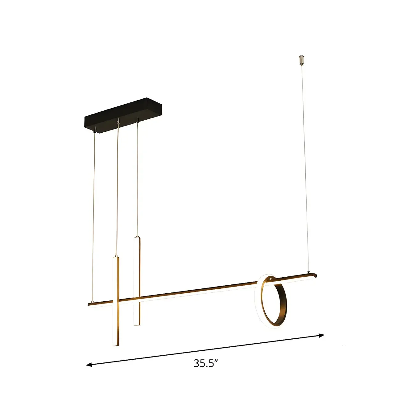 Modern Black LED Linear Kitchen Island Pendant Light