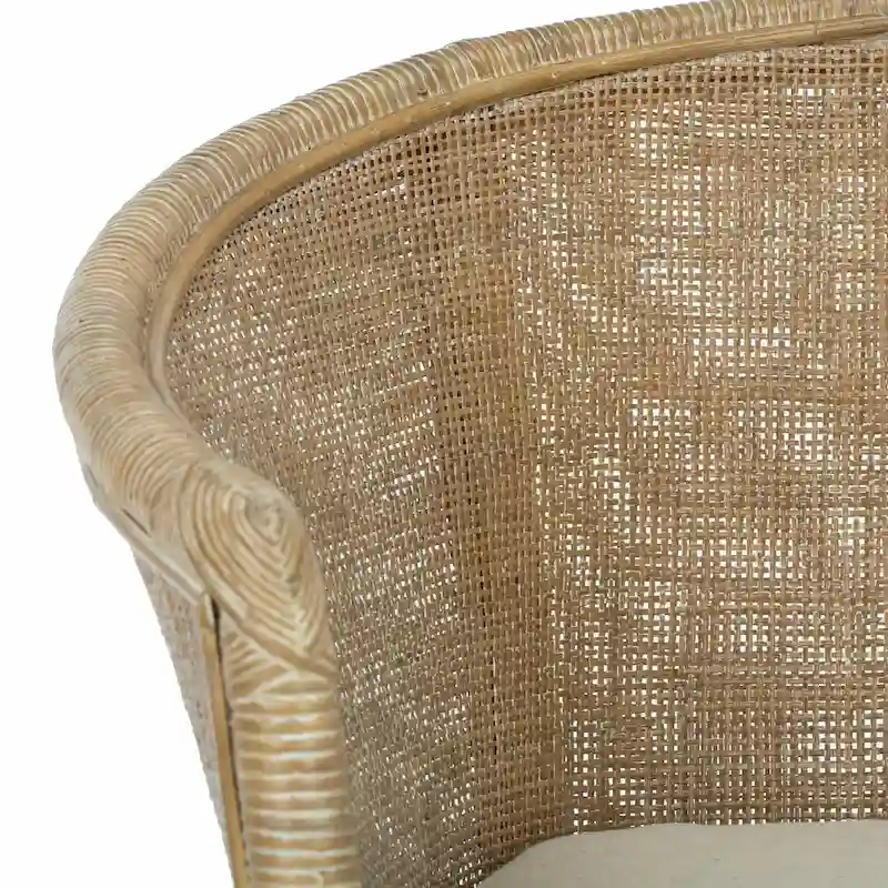SAFAVIEH Basilina Rattan Arm Chair Washed - 31.5 x 29.9 x 25.6 - 30Wx26Dx32H