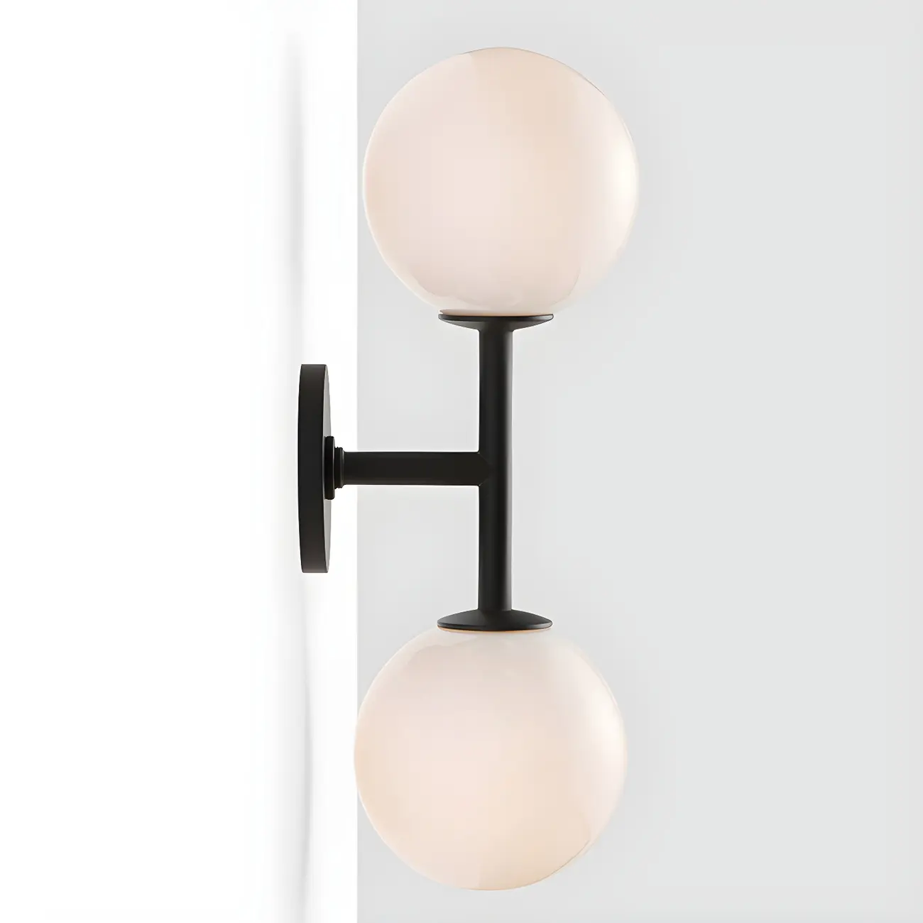 Modern 2-Light Up Down Globe Glass Vanity Light