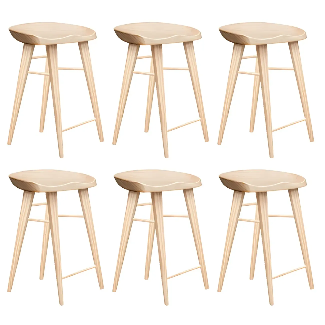 Counter Height Modern Wood Backless Bar Stool