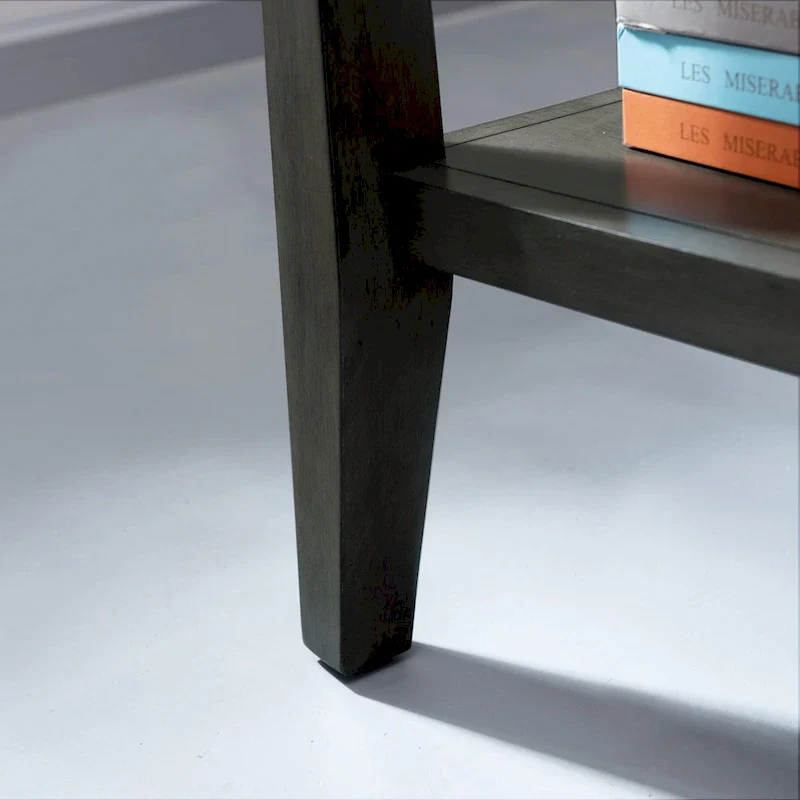 Wedge Side Table – Grey, Solid Wood, Single