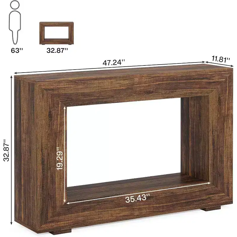 JVNOXK 47 Rustic Farmhouse Wood End Table Side Table