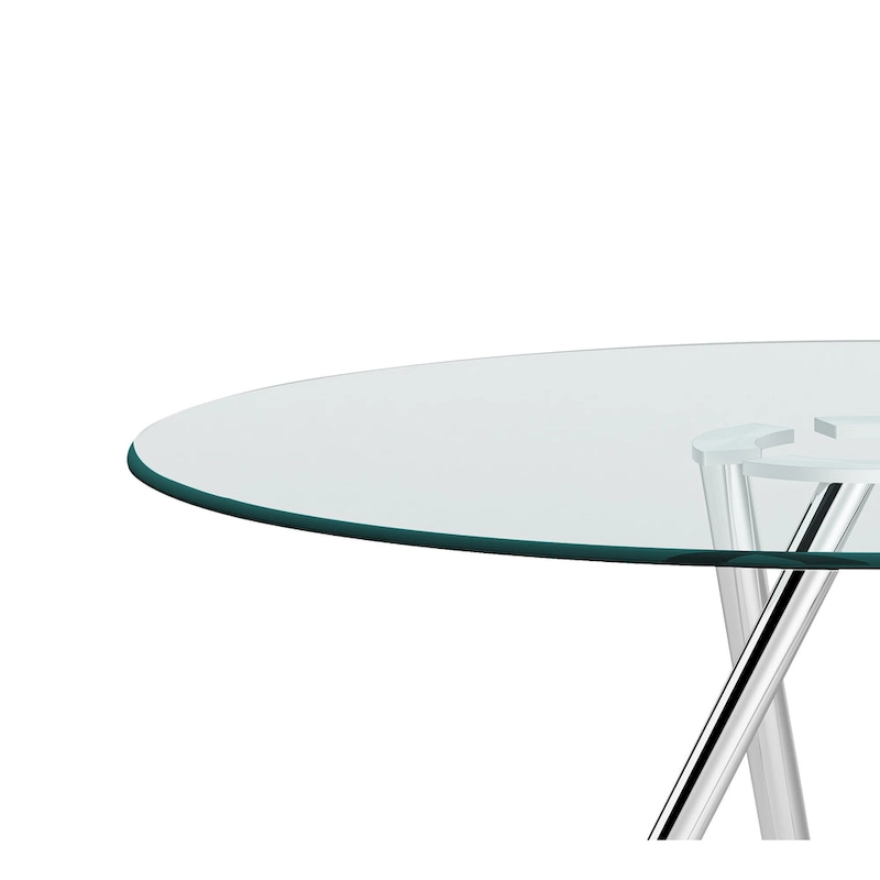 Somette Benz 47 Round Glass Table with Tapered Art Deco Base