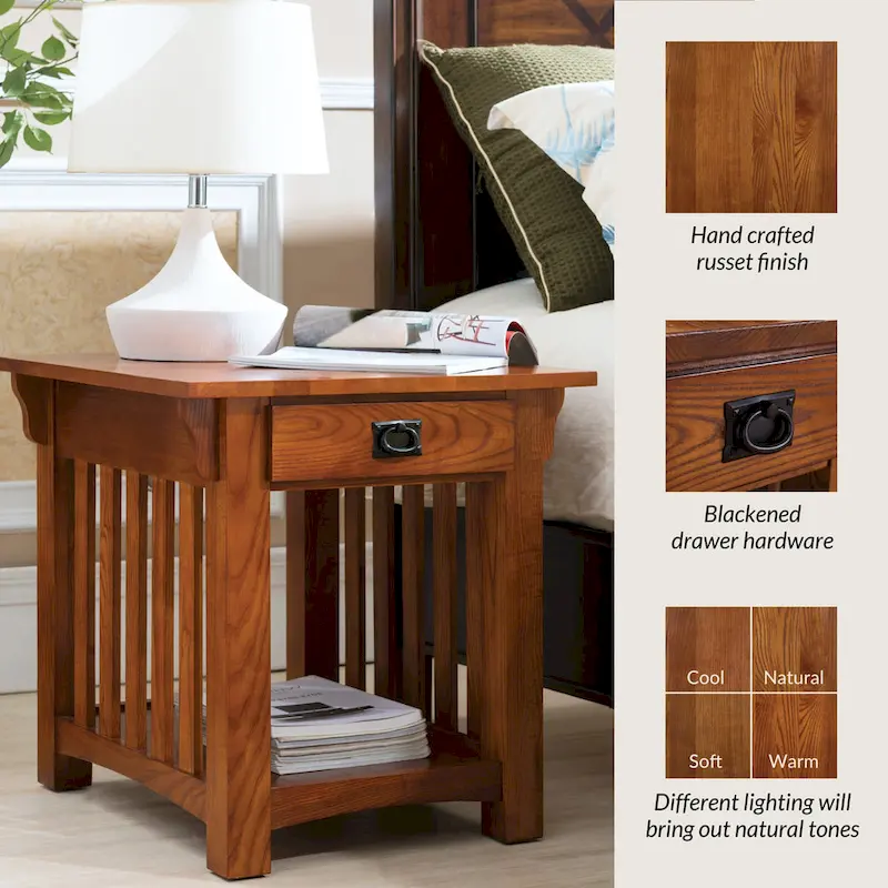 Leick Home 1 Drawer Transitional End Table