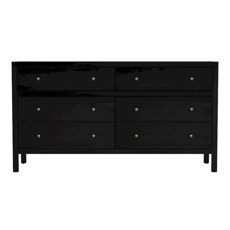 Nora 6-Drawer Wood Wide Dresser