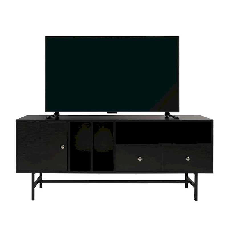 Rochester 2-Drawer 4-Shelf TV Stand Credenza with Iron Legs
