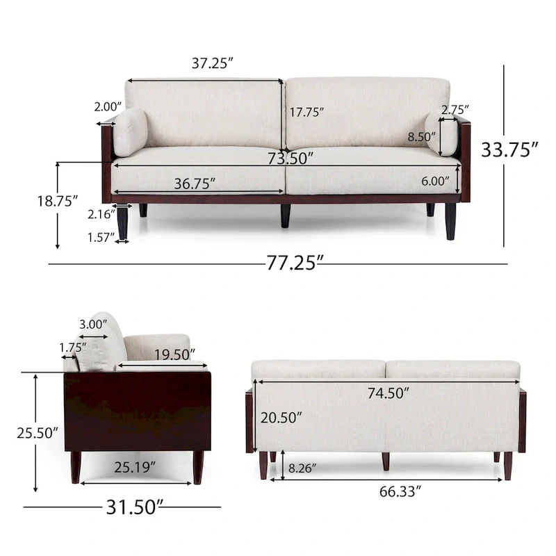 Fabric Three-Seater Sofa