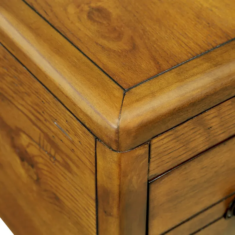 Solid Wood End Table with Drawer, 23.6 inch Narrow Side Table for Small Spaces