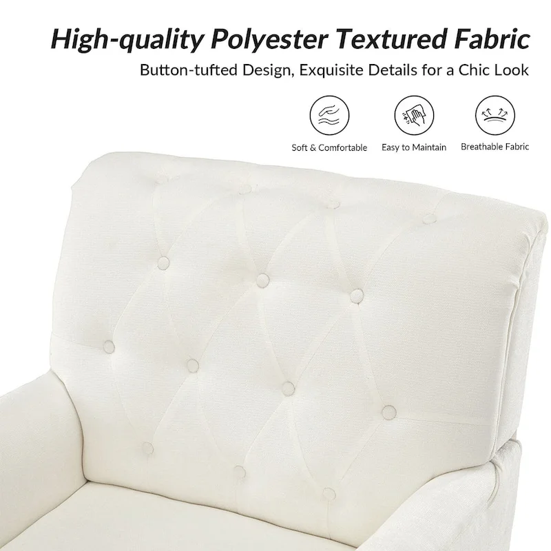 Geltrude Traditional Upholstered Accent Chair with Button Tufted Back Set of 2 by HULALA HOME