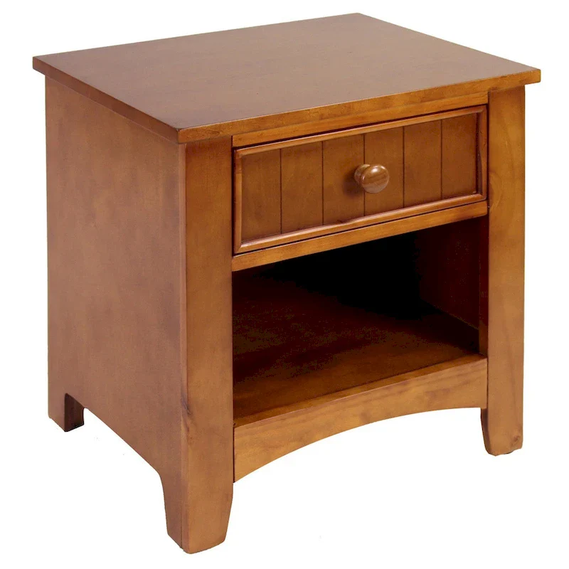 Ettrick Transitional Espresso Wood 1-Drawer Night Stand