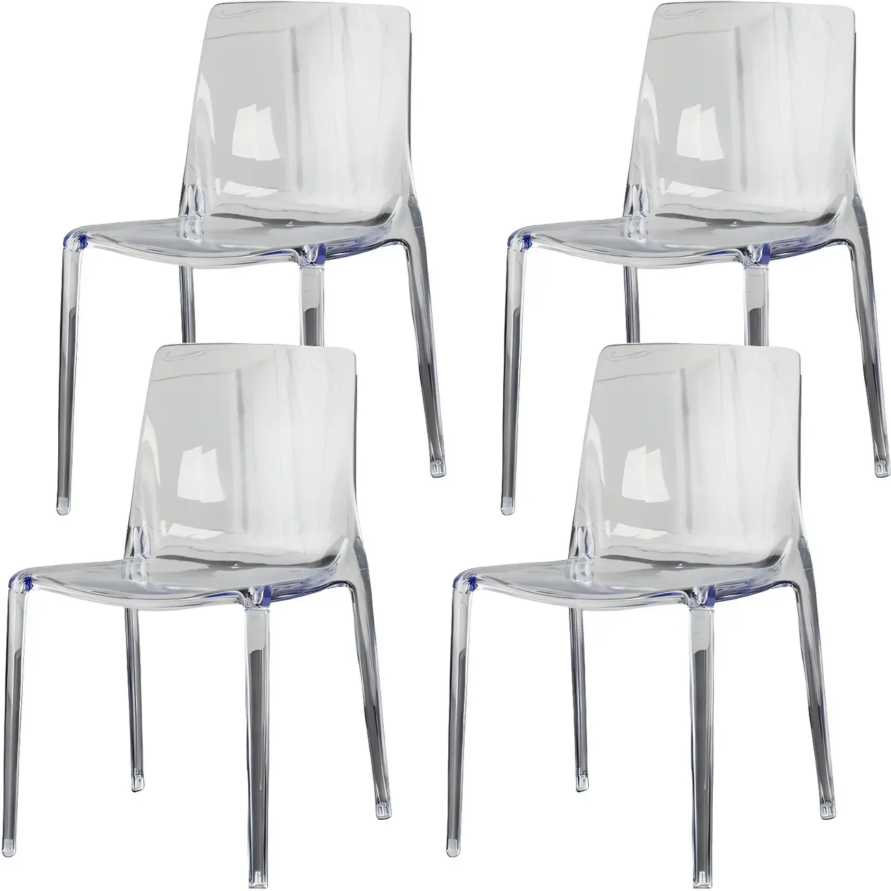 Amber Acrylic Armless Low Back Dining Chair