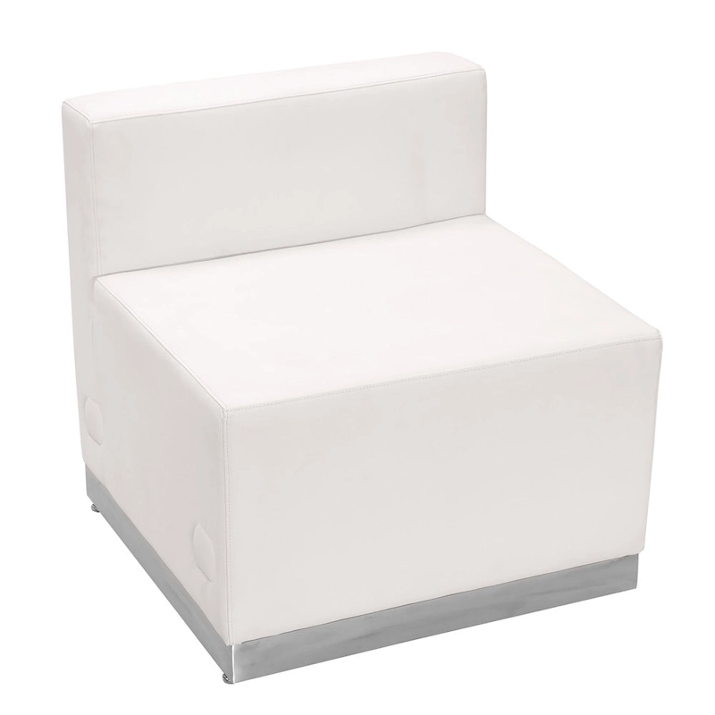 LeatherSoft Chair w/Brushed Stainless Steel Base - Reception Furniture
