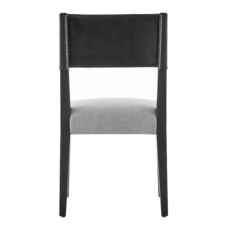 Faux Leather/ Linen Dining Side Chair, (Set of 2)