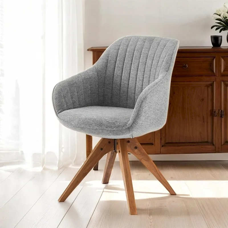 Art Leon Modern Wood Swivel Chair with Oak Legs