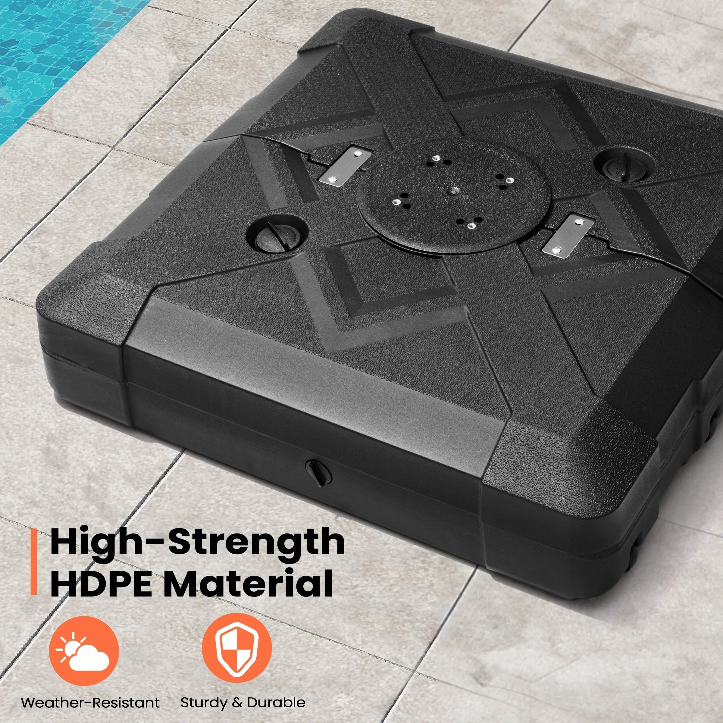 Pellebant 220 lbs Patio Cantilever Umbrella Base with Wheels - N/A