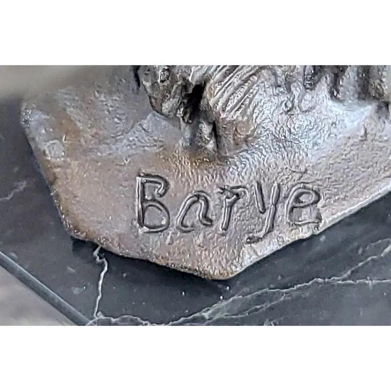 Hot Cast Jumping Imitative Lion By Barye French Animal Artist Bronze Sculpture Figurine Nr