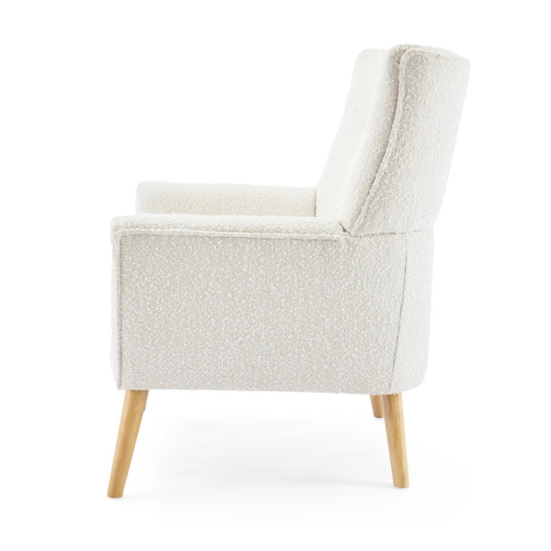 Almond Boucle Tufted Back Accent Chair by Christopher Knight Home