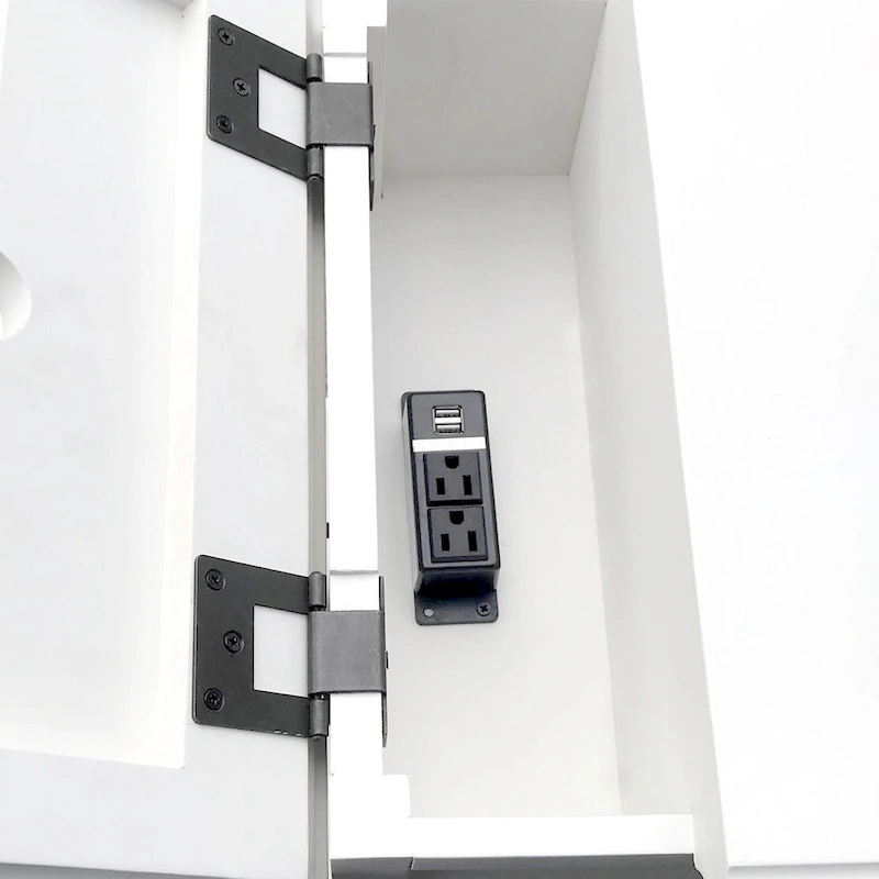 Steve Silver Castana Modern Farmhouse Soft White Side Table with USB