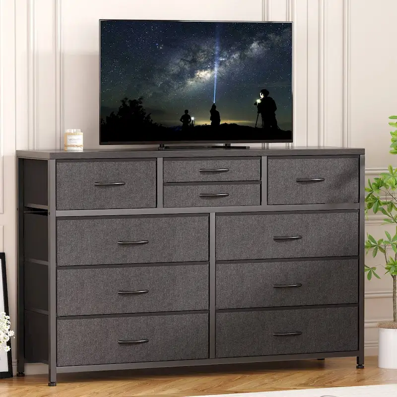 10-Drawer Dresser with TV Stand Top