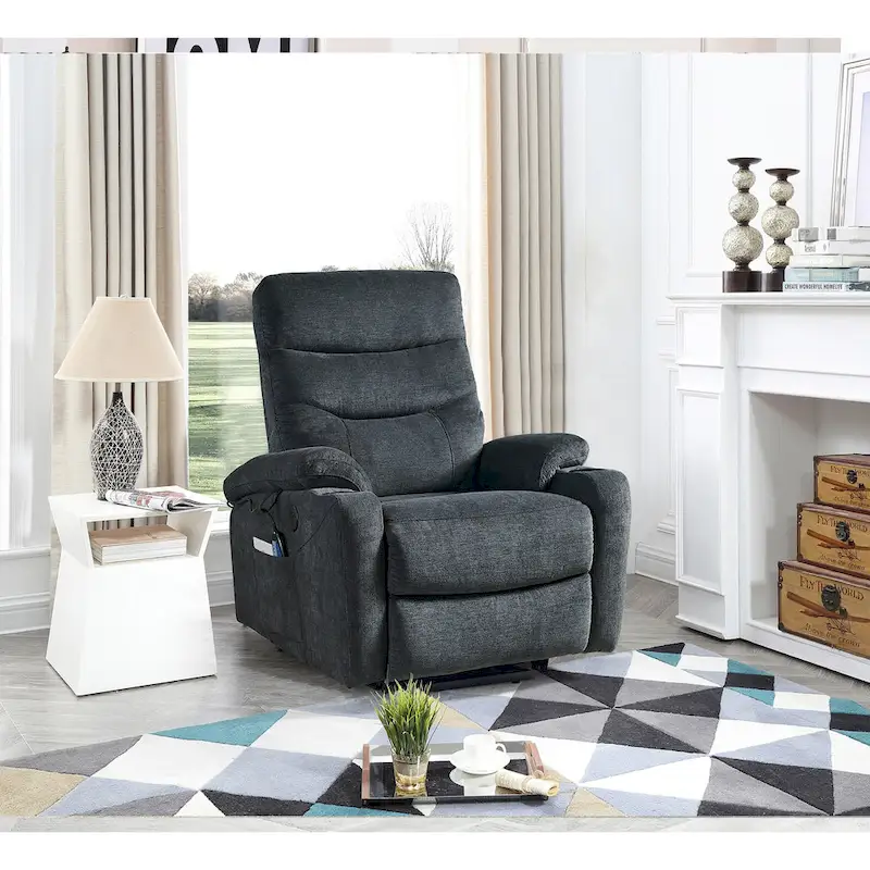 Electric Power Lift Recliner Chair with Massage and Heat – 3 Positions, Side Pockets, Cup Holders, USB Charging