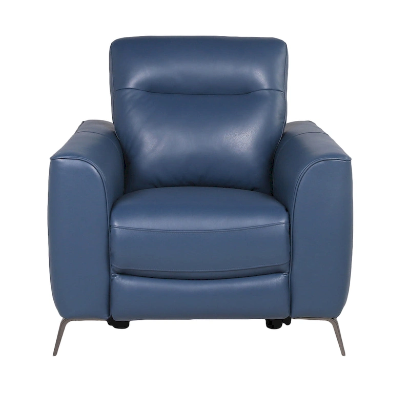 Steve Silver Top Grain Leather Ocean Blue Power Reclining Chair