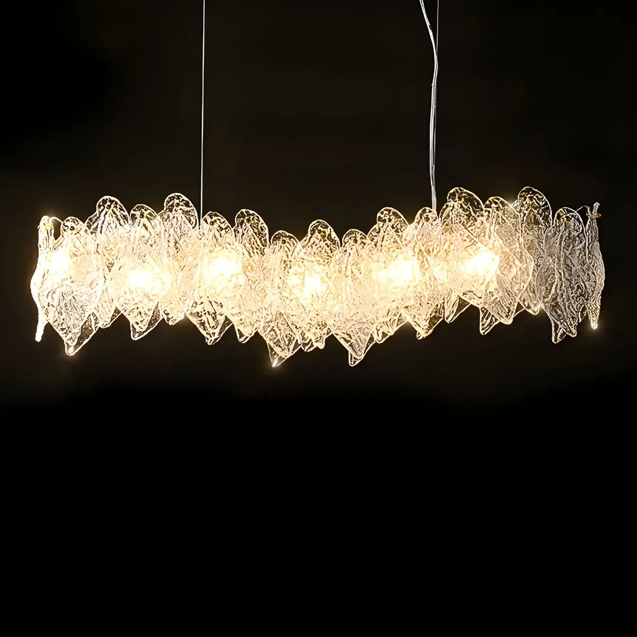 Modern Gold Glass Adjustable Kitchen Island Pendant Light