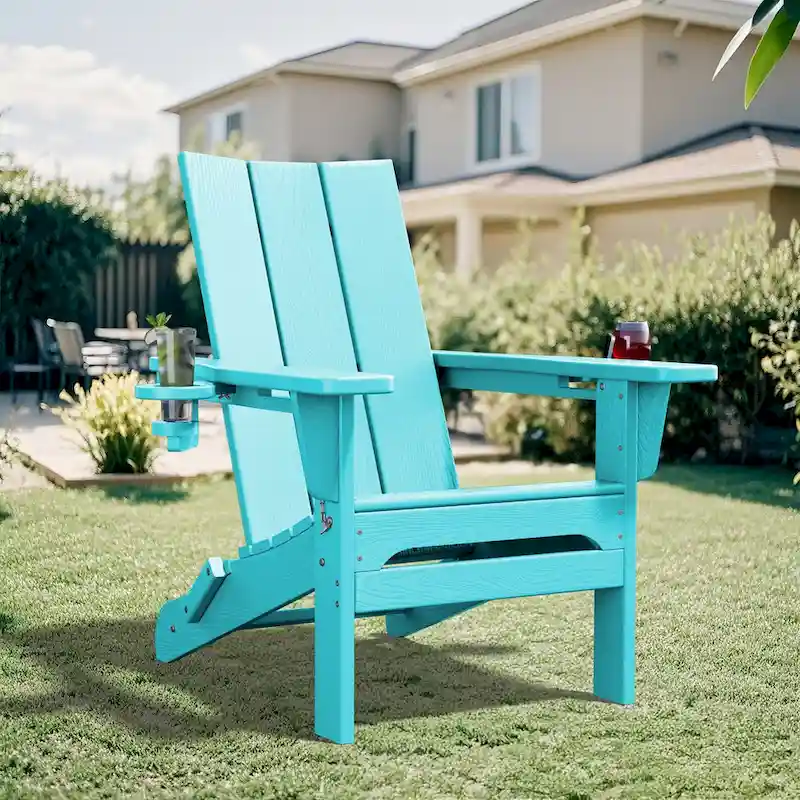HDPE Modern All weather Adirondack Chairs with Cup-holders
