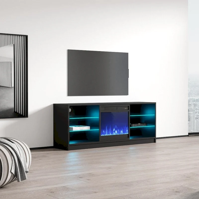 Manhattan Electric Fireplace Modern 58 TV Stand