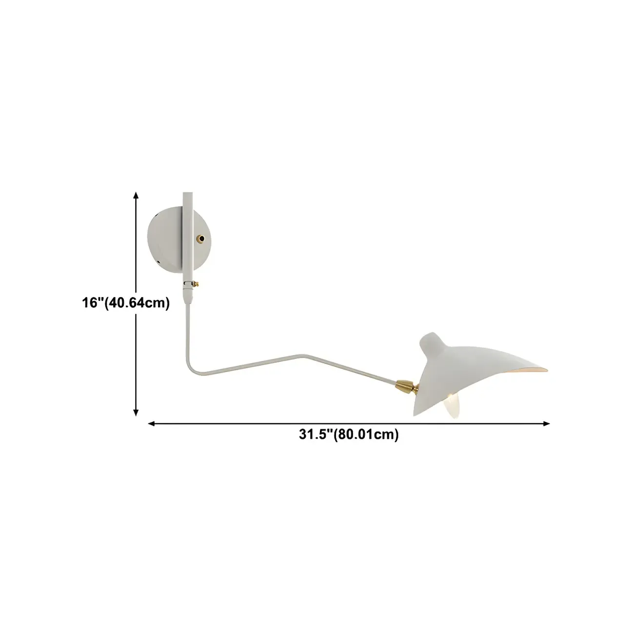 Modern 2-Light White Dual-Arm Swing Arm Wall Light