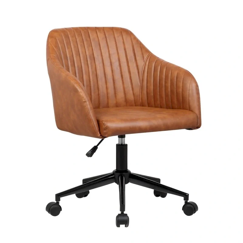 Office Desk Chair, Tufted PU Leather Upholstery