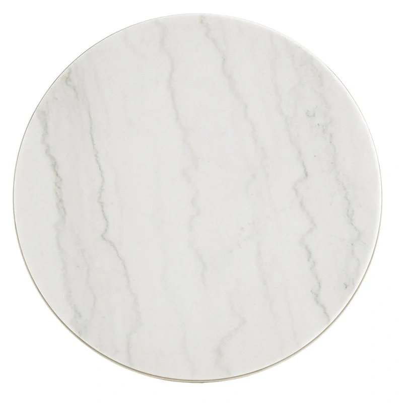 Egan Champagne Silver Finish Marble Top Table by iNSPIRE Q Modern