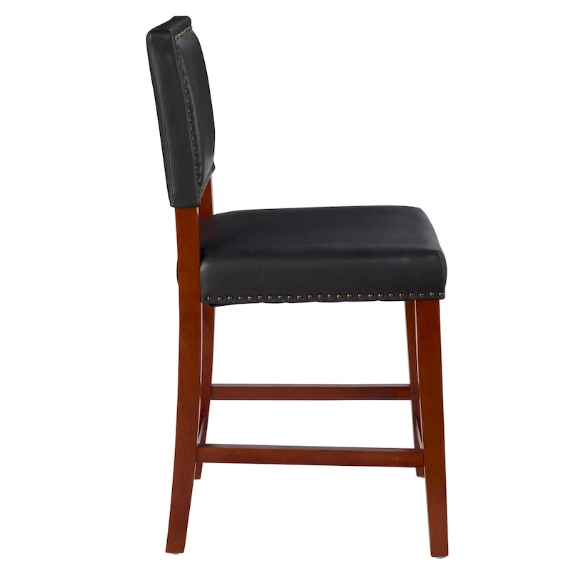 Linon Durlesti 24-inch Black Faux Leather Counter Stool