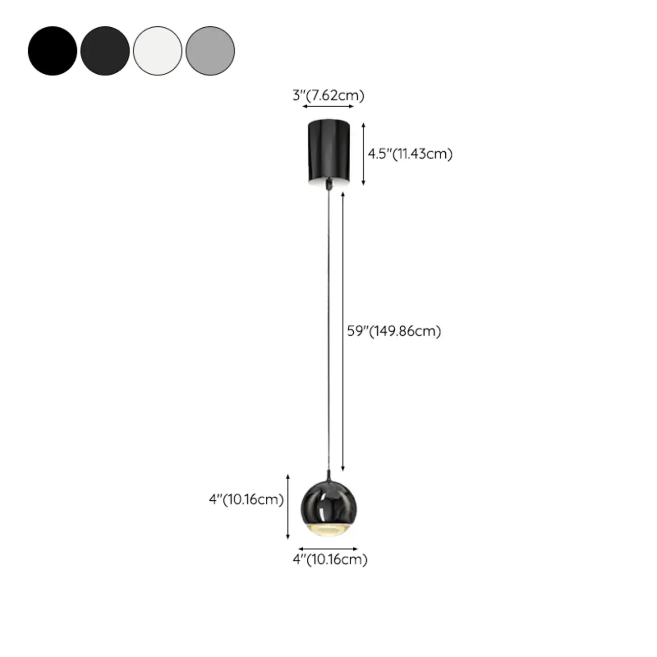 Modern Chrome Metal Globe Pendant Light Warm LED