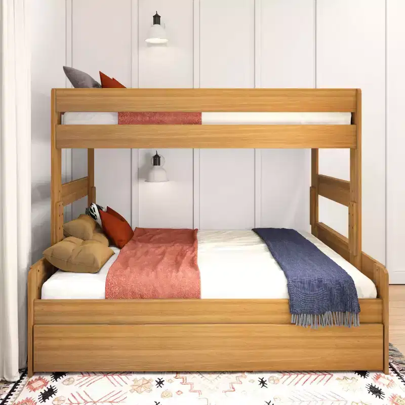 Max & Lily Farmhouse Twin over Full Bunk Bed with Trundle