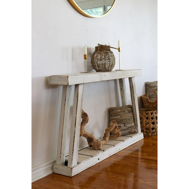 White 46x7x28 Single Top A-Frame Console