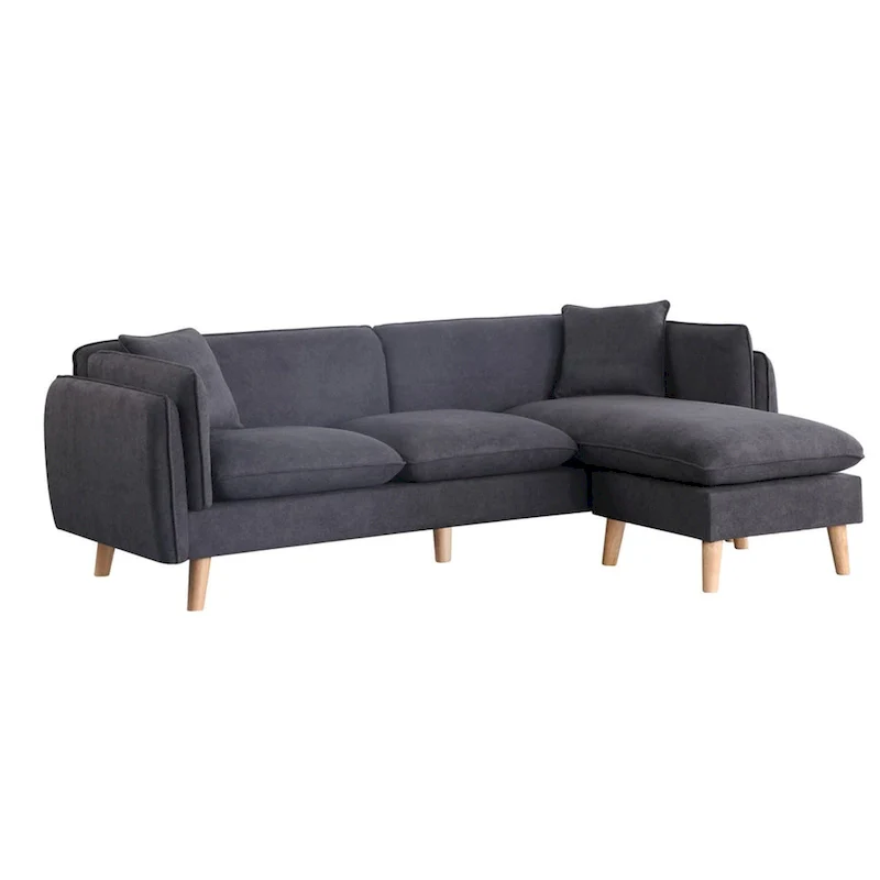 Fabric Sectional Sofa Chaise with Tapered Legs