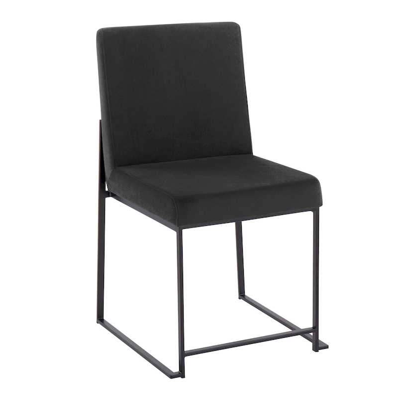 Strick & Bolton Forrest Black High Back Upholstered Dining Chair (Set of 2)