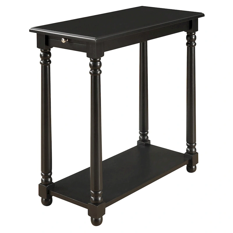 Convenience Concepts French Country Regent Chairside End Table with Pull-Out Shelf