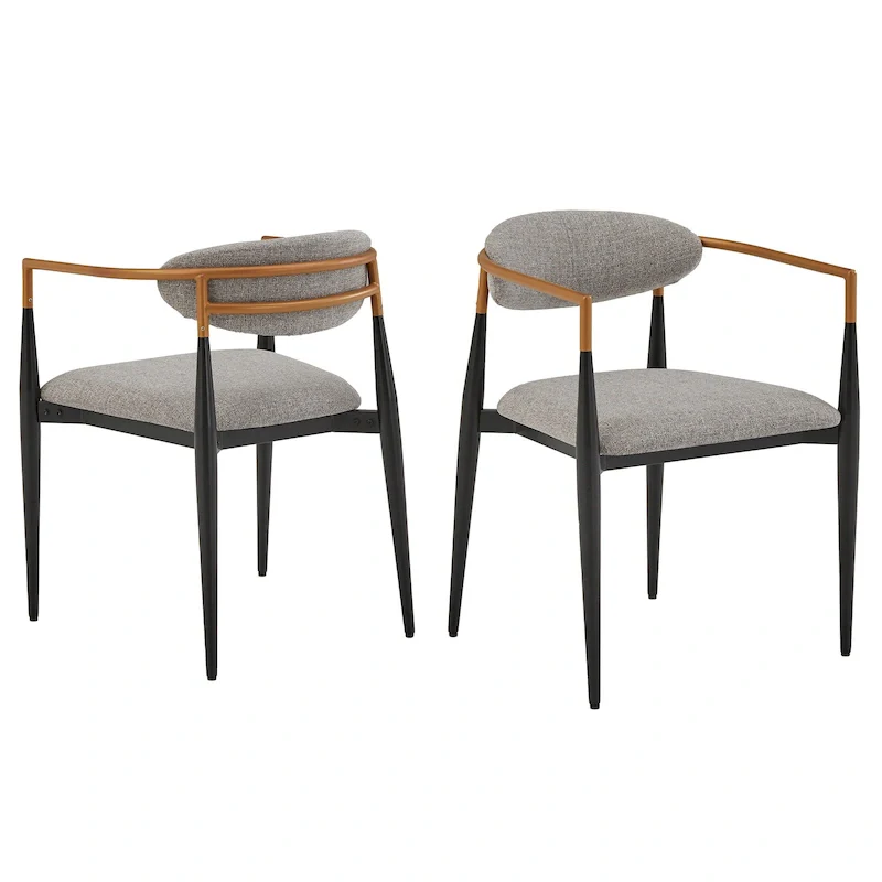 Mid-century Dining Chair with Two-tone Copper & Black Finish (Set of 2)