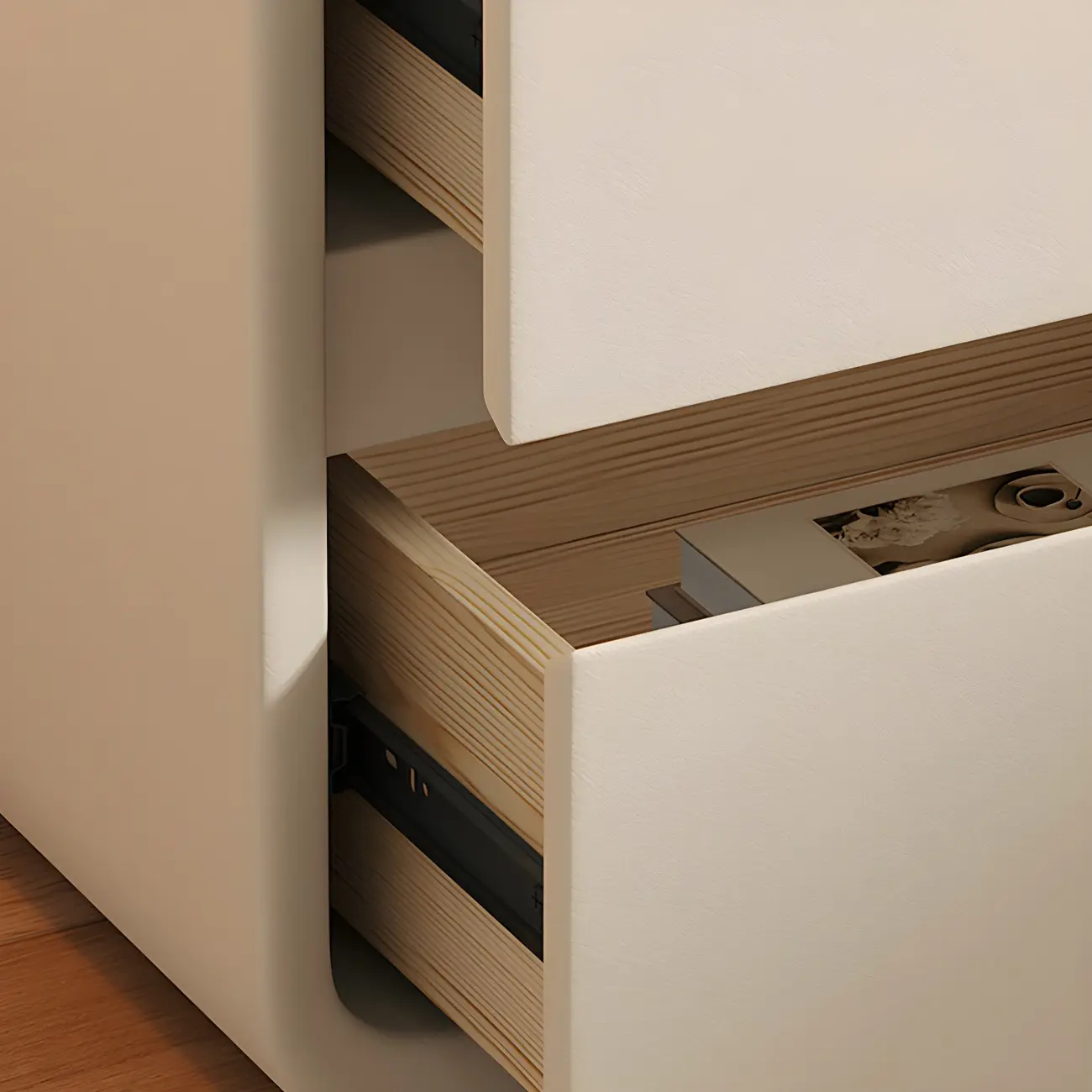 Scandinavian Wood Narrow Bedside Cabinet