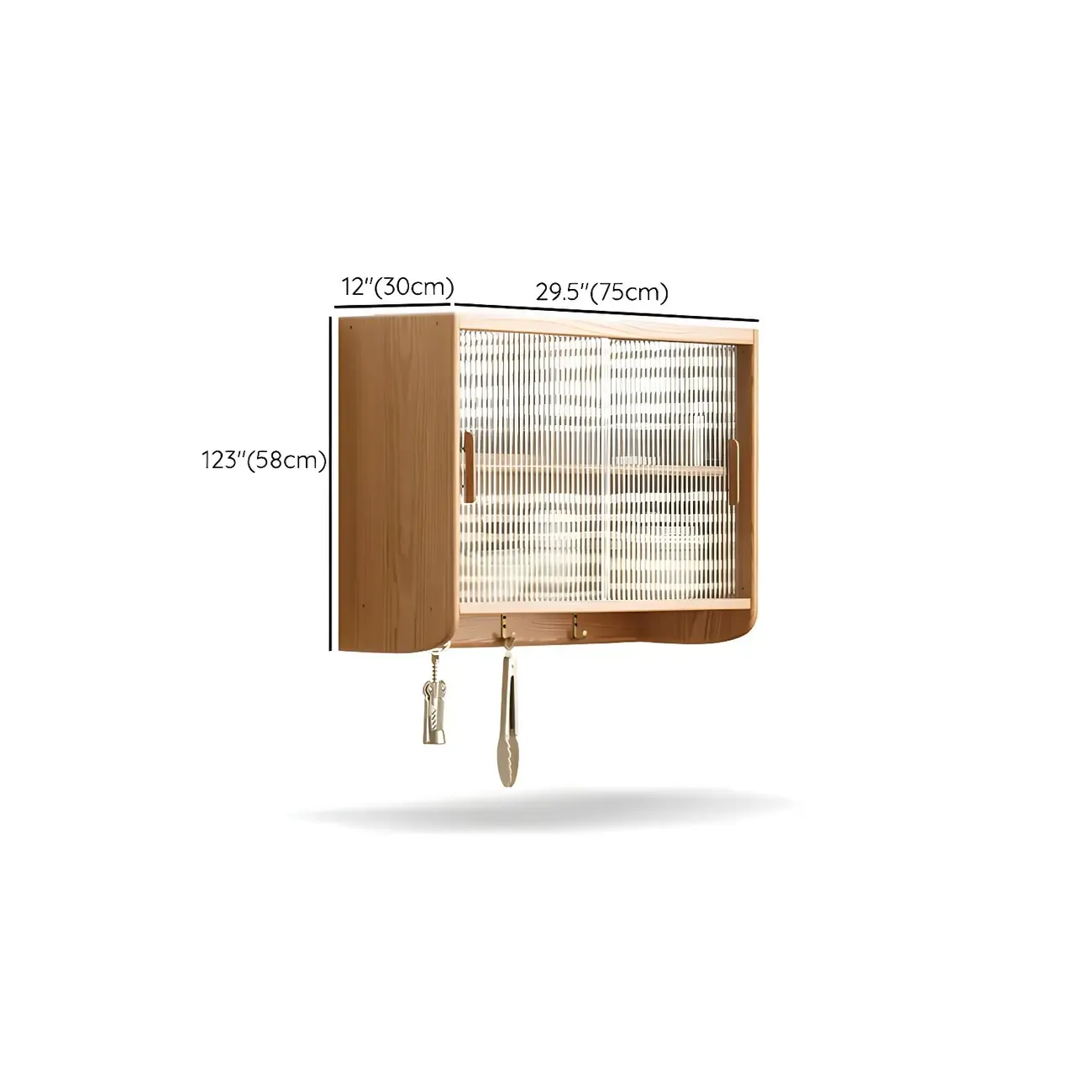 Brown Wooden Wall-Mounted Adjustable Shelves China Cabinet